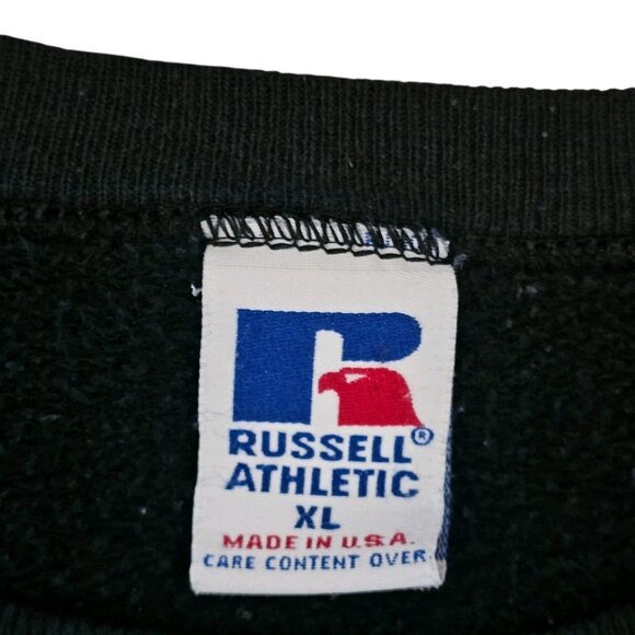 VTG 90s Yorkwood Basketball Sweatshirt Black Russell Athletics Sz XL Made In USA - Picture 5 of 10